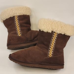 RSVP Suede and Wool Chocolate Boot, EUC, size 10